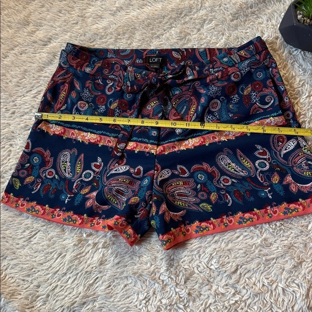 LOFT Shorts Womens Multicolor Paisley Print Boho Colorful Festival size 0